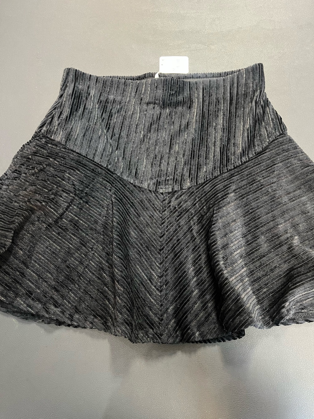 Free people Women's Black Velvet Pleated Mini Skirt